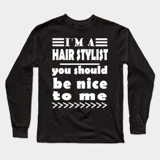 Hair barber barber beard care style saying Long Sleeve T-Shirt